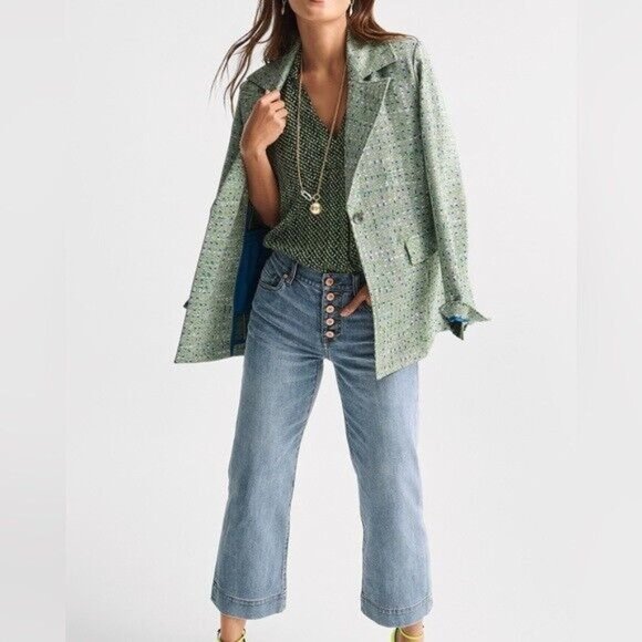 CAbi Jackets & Blazers - CAbi Presentation Blazer Tweed Jacquard #6251 Career Single Button Women's XL